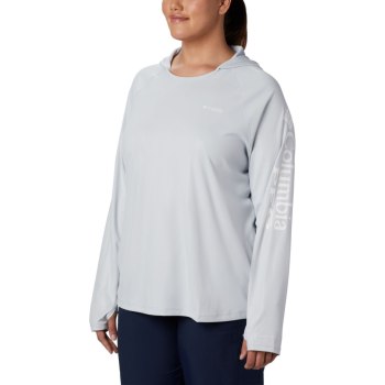 Columbia Hoodie Dames, PFG Tidal Deflector Plus Size Grijs, 05STLIWMA